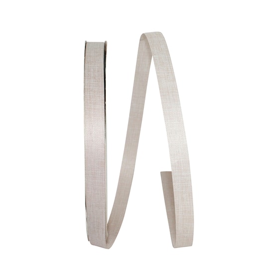 JAM Paper 5/8" x 100yd. Supreme Linen Natural Ribbon